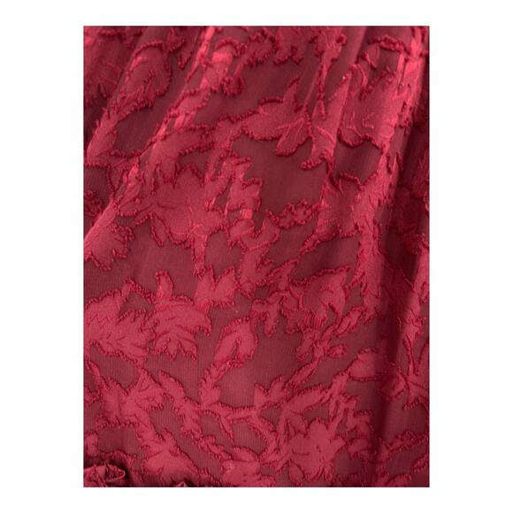 Eliza J Dress floral long sleeve tiered dark red size 6 - Picture 4 of 7